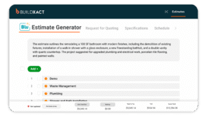 A concept of the Blu: Estimate Generator in action